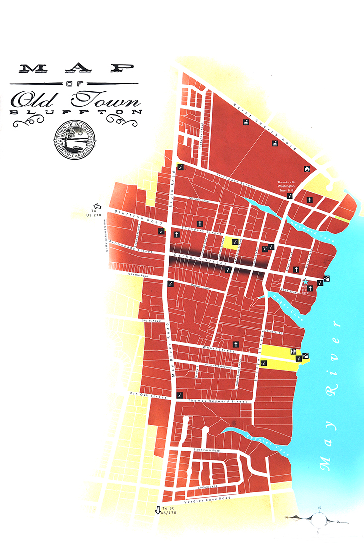 Map of Old Town Bluffton // Things to do in Bluffton SC
