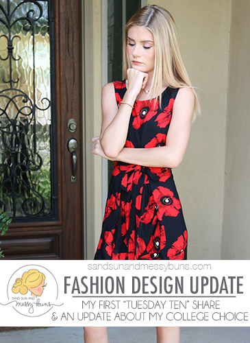 Fashion design update & my "Tuesday Ten"