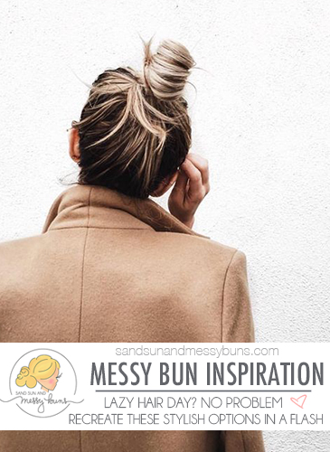 Messy bun hair inspiration. For those days when you're feeling lazy and want a simple style!