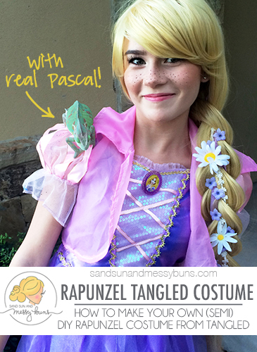 DIY Tangled Rapunzel costume for Halloween - an easy semi-DIY costume