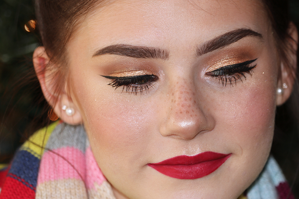 New video on my YouTube channel: A holiday makeup tutorial with bold red lips!