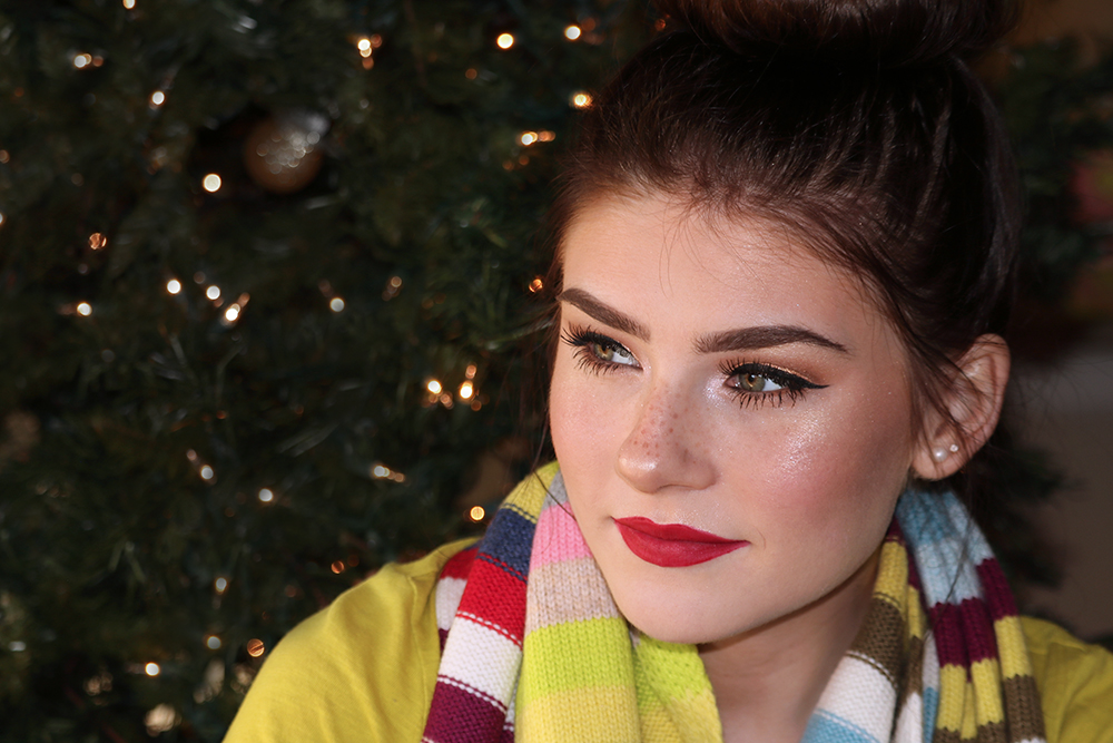 New video alert! A cheerful holiday makeup tutorial with bold red lips!