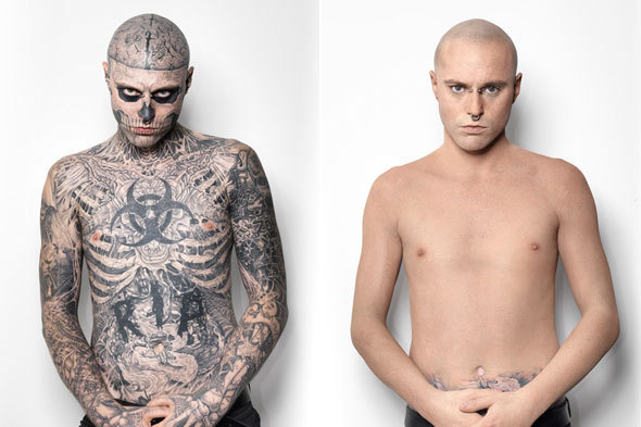 The best concealer for acne: Rick Genest's (aka: Zombie Boy) amazing transformation using Dermablend