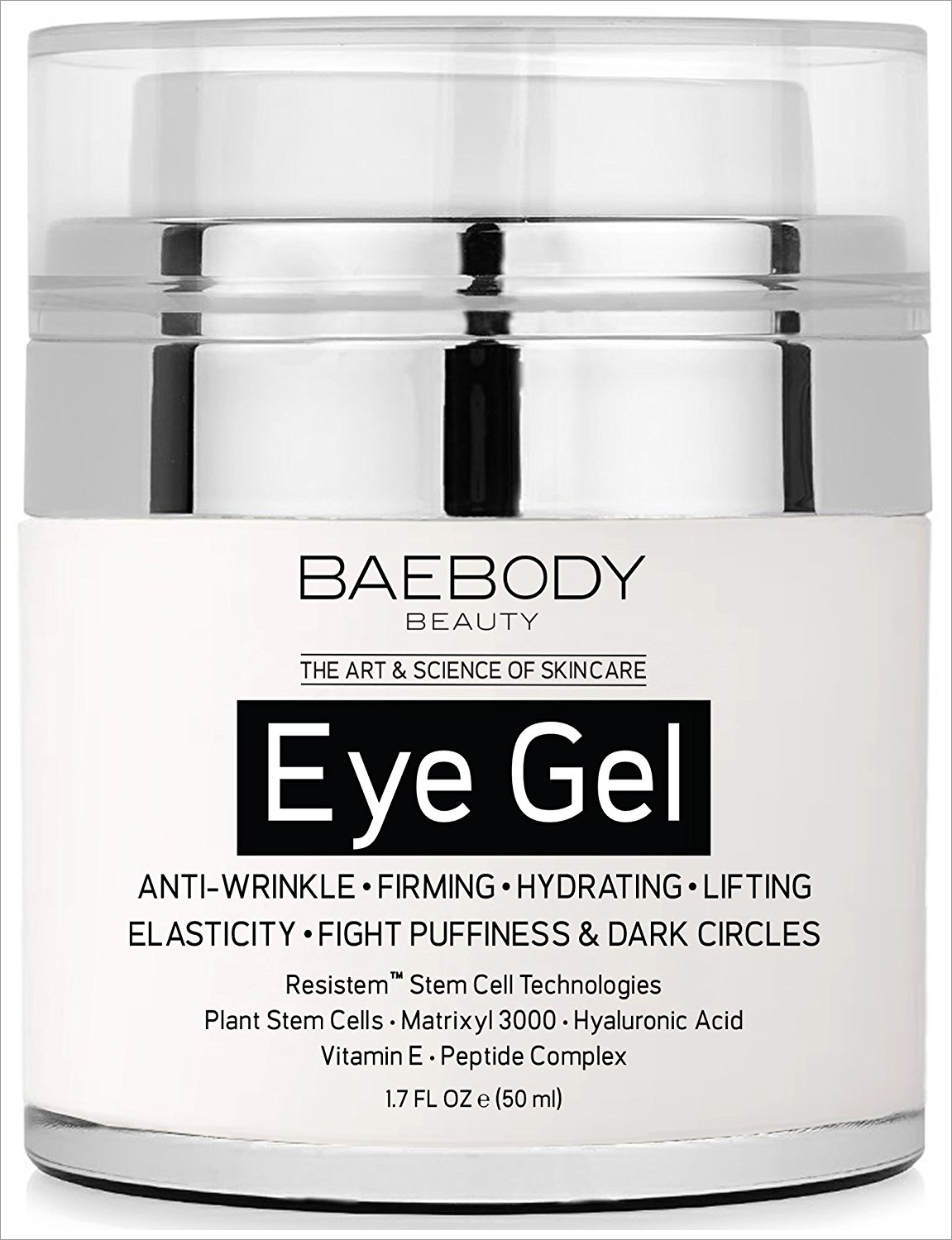 BAEBODY Beauty Eye Gel - Amazon's #1 Best Seller in the skin care category. Works as an anti-aging eye gel to reduce puffiness and dark circles using hyaluronic acid