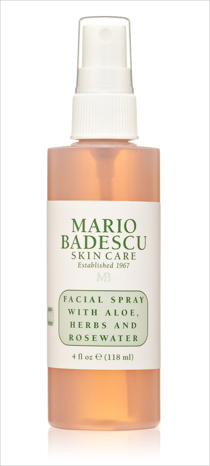 Mario Badescu Rosewater Facial Spray - perfect for setting makeup, preventing dehydrated skin during travel, and for moisturizing hair