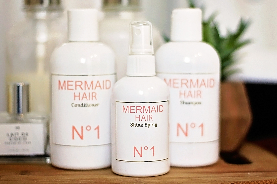 Mermaid Hair shampoo, conditioner, and shine spray. Works great for getting healthy, shiny mermaid hair (instead of the sun dried, beachy look) | #mermaidhair #beachhair | sandsunandmessybuns.com