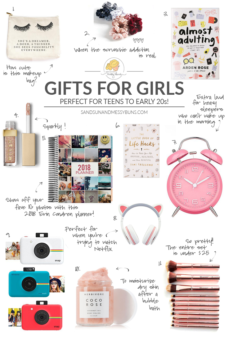 Best Gifts for Teen Girls in 2017: More than 50 gift ideas for college and teenage girls (hand-picked by a 19 year old girl) -- and most are under $25! #giftguide #giftsforher #giftsforteengirls