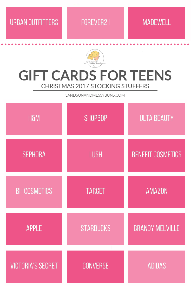 Not sure what to get the teen in your life? Here are the best gift cards for teen girls (picked by me...a teen girl!) #giftsforher #giftguide2017 #giftsforteens