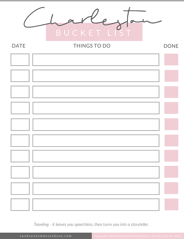 Travel Bucket List Template